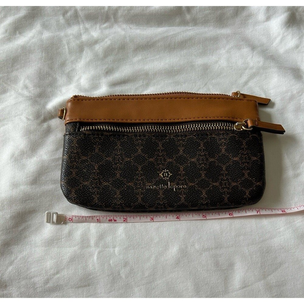 Nanette Lepore Black and Brown Patterned Wristlet